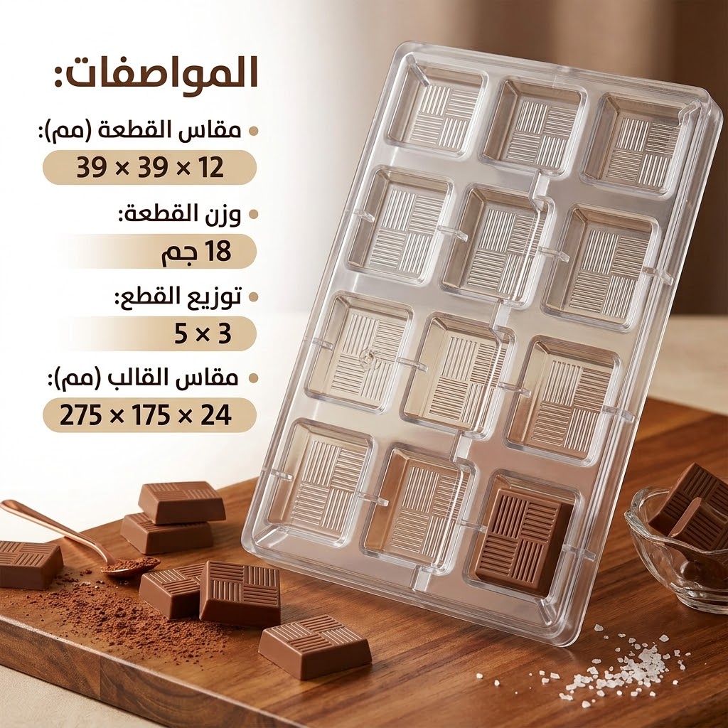 قالب شيكولاته بولى كاربونيت 3.9*3.9